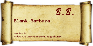 Blank Barbara névjegykártya
